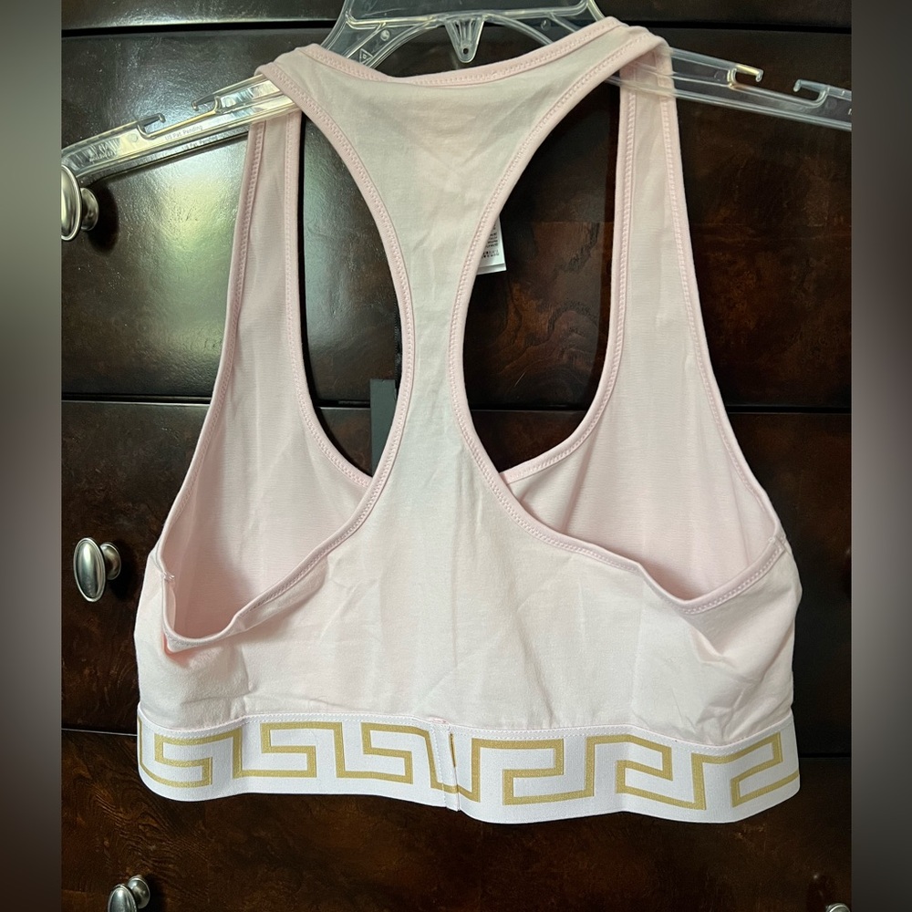 NWT Versace Pink and Gold Sports Bra with Greca Elastic Band - Picture 3 of 7